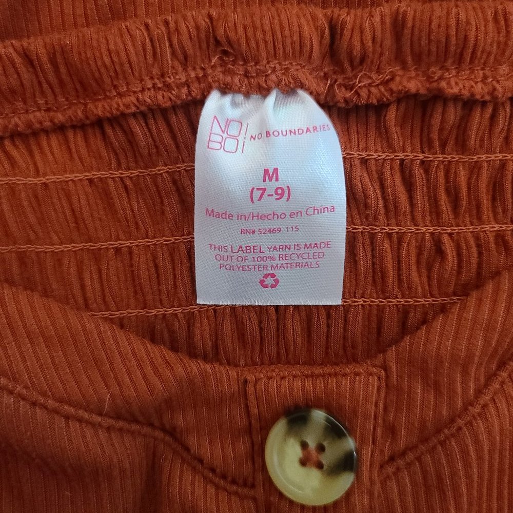 Vintage No Boundaries Rust Orange Button Down Cor… - image 7